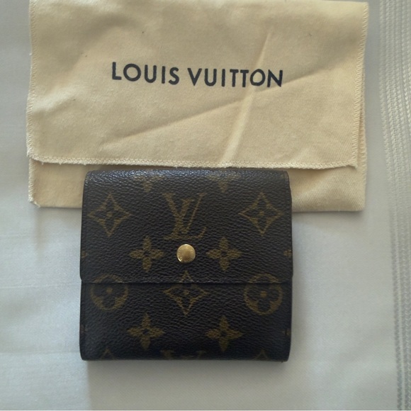 Louis Vuitton Accessories - Louis Vuitton Monogram Canvas Compact Card Holder in Brown and Gold